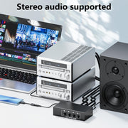 4 In 1 Out 3.5mm + RCA Audio Switcher 4 Canali Convertitore Audio, AUX -401