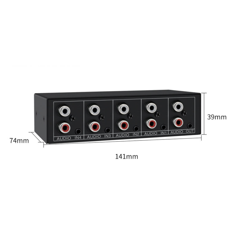 Switcher audio 4 ingressi 1 uscita 3.5mm + RCA AUX