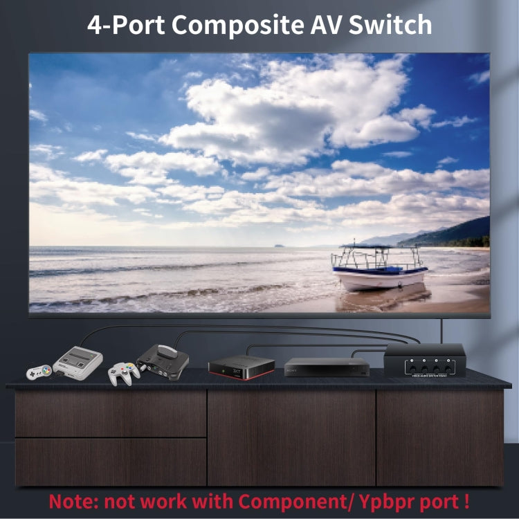 VSW41 AV 4 ingressi 1 uscita RCA Lotus Interface Audio e Video Switcher, VSW41