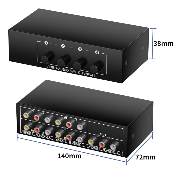 VSW41 AV 4 ingressi 1 uscita RCA Lotus Interface Audio e Video Switcher, VSW41