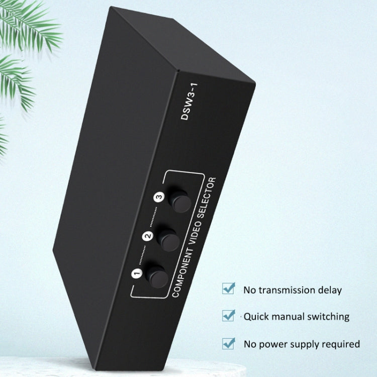 Selettore video componente 3 in 1 out Scatola di commutazione video YPbPr