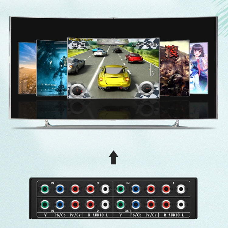 Selettore video componente 3 in 1 out Scatola di commutazione video YPbPr