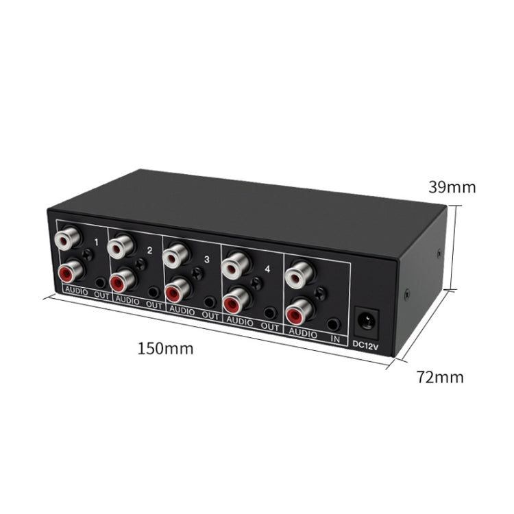 Distributore audio stereo 1 in 4 out 3,5 mm con RL