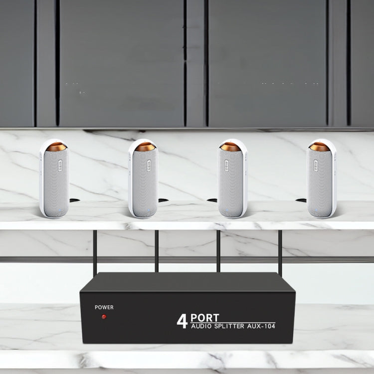 Distributore audio stereo 1 in 4 out 3,5 mm con RL
