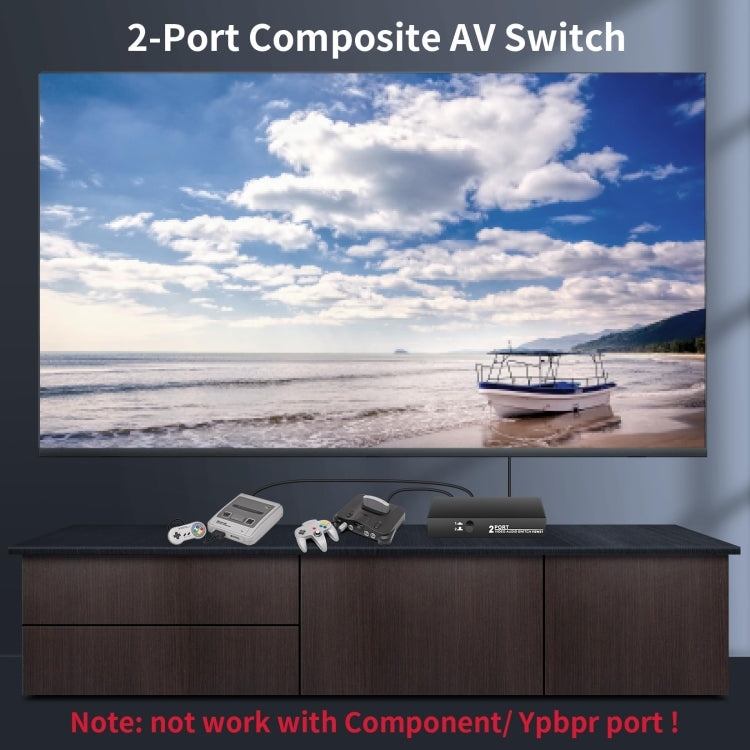 VSW21 AV 2 In 1 Out Audio Switcher RCA Audio Selector Box, VSW21