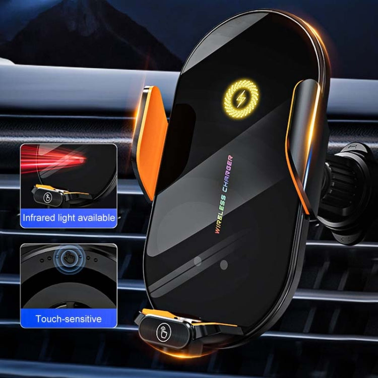 Supporto per cellulare con ricarica wireless e apertura e chiusura automatica del sensore a infrarossi per auto C3