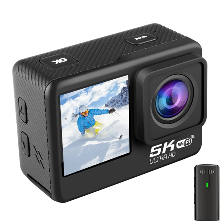 Telecamera sportiva impermeabile IP68 con doppio schermo touch remoto anti-vibrazione WIFI HD 5K/30FPS, Microphone Version