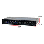 ADL-EQ9 Car Audio Equalizzatore a 9 bande EQ Tuning Crossover Amplificatore, ADL-EQ9