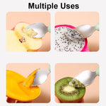 Cucchiaio per alimenti per bambini a doppia testa multifunzione, cucchiaio per raschietto per frutta e stoviglie per bambini