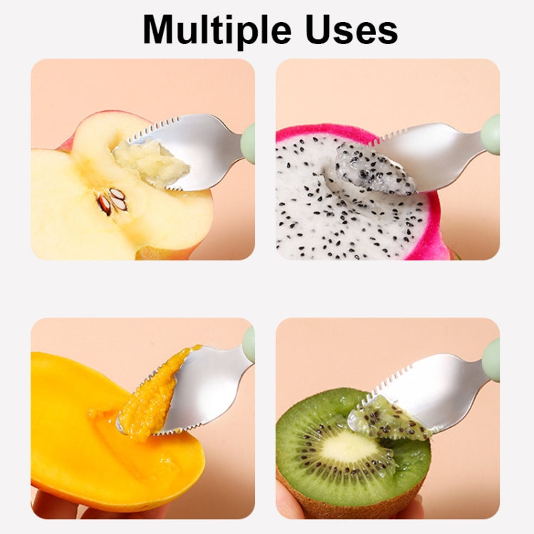 Cucchiaio per alimenti per bambini a doppia testa multifunzione, cucchiaio per raschietto per frutta e stoviglie per bambini