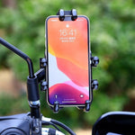 Supporto antiurto per navigazione cellulare JNHW per motocicletta e bicicletta, a otto artigli, For Handlebar, For Rearview Mirror