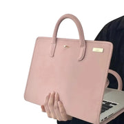 Custodia protettiva per laptop in PU stile ragazza rosa con maniglia, 14 Inch, 15.6 / 16 Inch