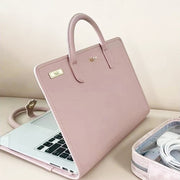 Custodia protettiva per laptop in PU stile ragazza rosa con maniglia, 14 Inch, 15.6 / 16 Inch