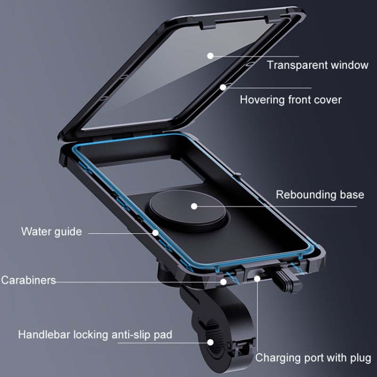 Supporto di navigazione per cellulare impermeabile girevole fisso per bicicletta, Handlebar Model, Rearview Mirror Model