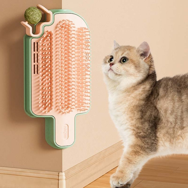 Cats Corner - Spazzola massaggiante per animali domestici con giocattolo auto-eccitante per gelato, Simple Model, Feather Model, Peppermint Ball Model