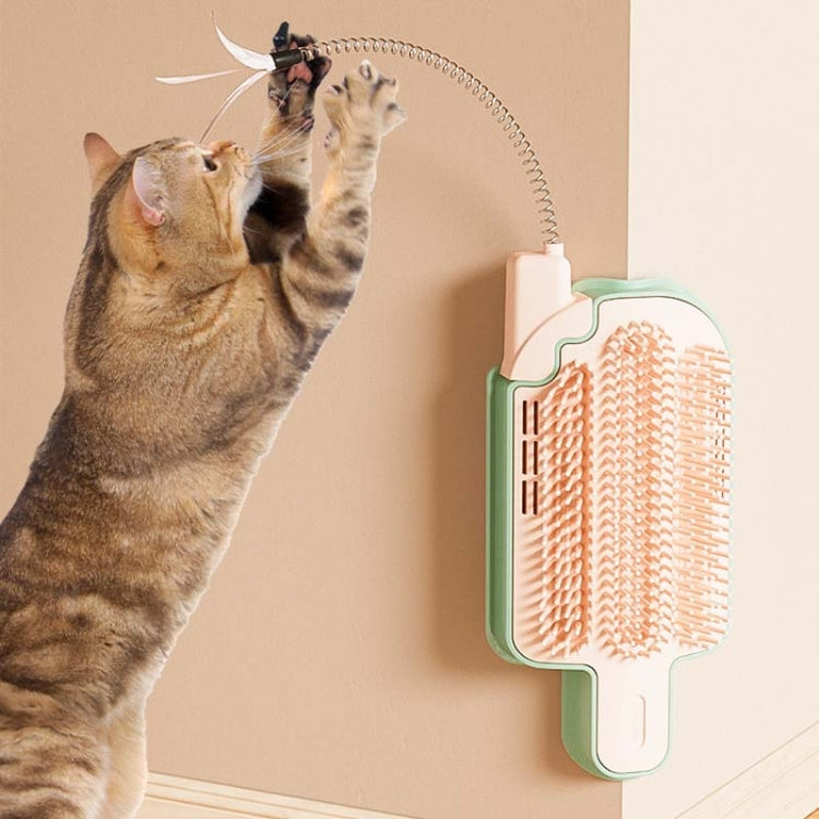 Cats Corner - Spazzola massaggiante per animali domestici con giocattolo auto-eccitante per gelato, Simple Model, Feather Model, Peppermint Ball Model