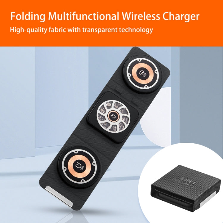 Caricabatterie wireless pieghevole Magsafe 3 in 1, ricarica wireless veloce portatile