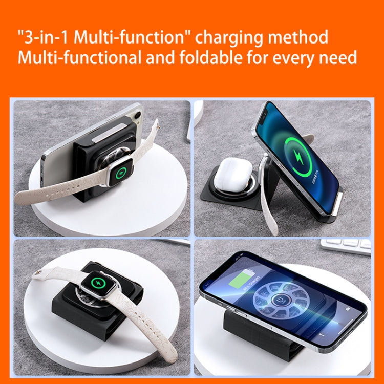Caricabatterie wireless pieghevole Magsafe 3 in 1, ricarica wireless veloce portatile