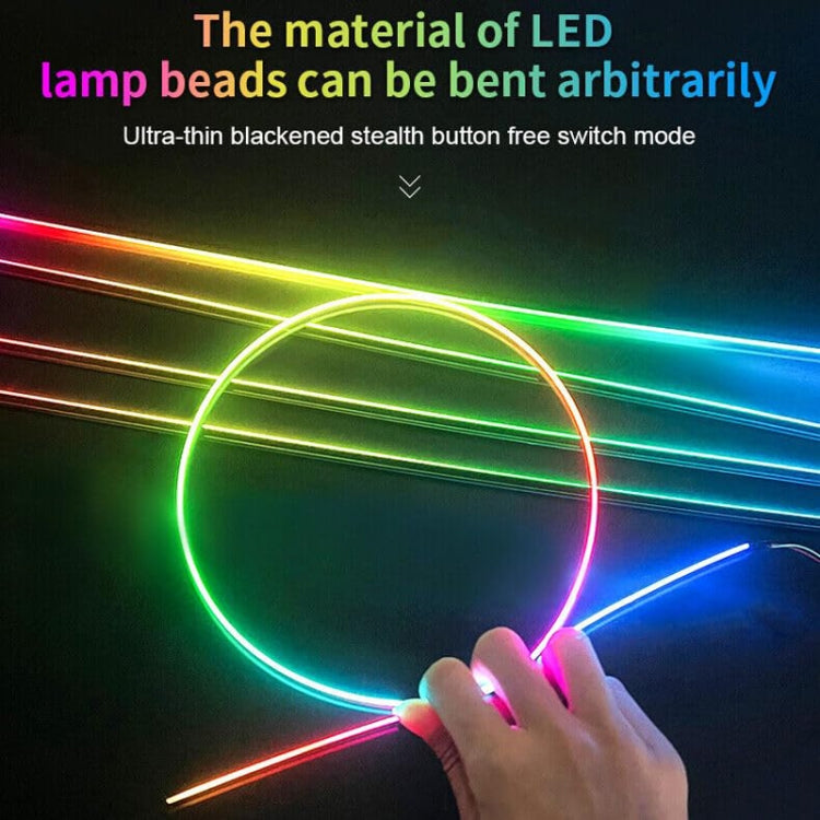 Striscia luminosa decorativa colorata a LED in acrilico nascosto per auto, 6 in 1, 10 in 1, 14 in 1, 18 in 1, 22 in 1