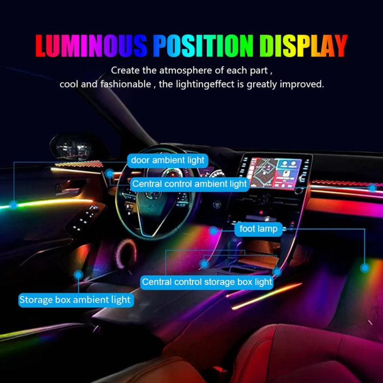 Striscia luminosa decorativa colorata a LED in acrilico nascosto per auto, 6 in 1, 10 in 1, 14 in 1, 18 in 1, 22 in 1