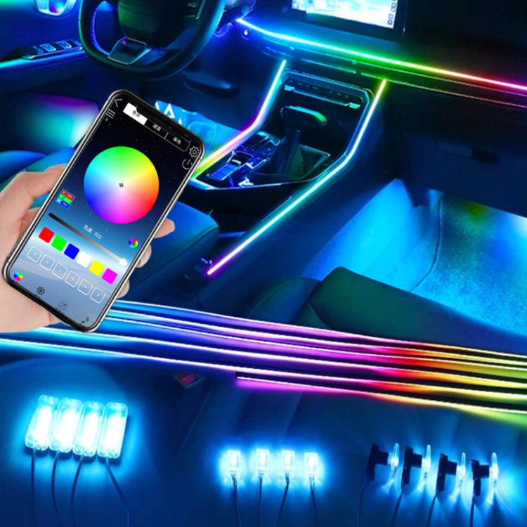 Striscia luminosa decorativa colorata a LED in acrilico nascosto per auto, 6 in 1, 10 in 1, 14 in 1, 18 in 1, 22 in 1