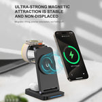 Caricabatterie wireless pieghevole 3 in 1 magnetico