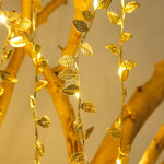 Catena luminosa a LED con foglie dorate artificiali per decorazioni natalizie, 2m 20 Lights, 3m 30 Lights, 5m 50 Lights, 10m 100 Lights