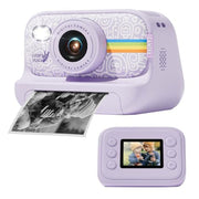 Fotocamera con stampa fotografica, flash LED da 2,0 pollici, registrazione HD 1080P con 3 rotoli di carta, White, White+32G, Black, Black+32G, Purple+32G, Purple