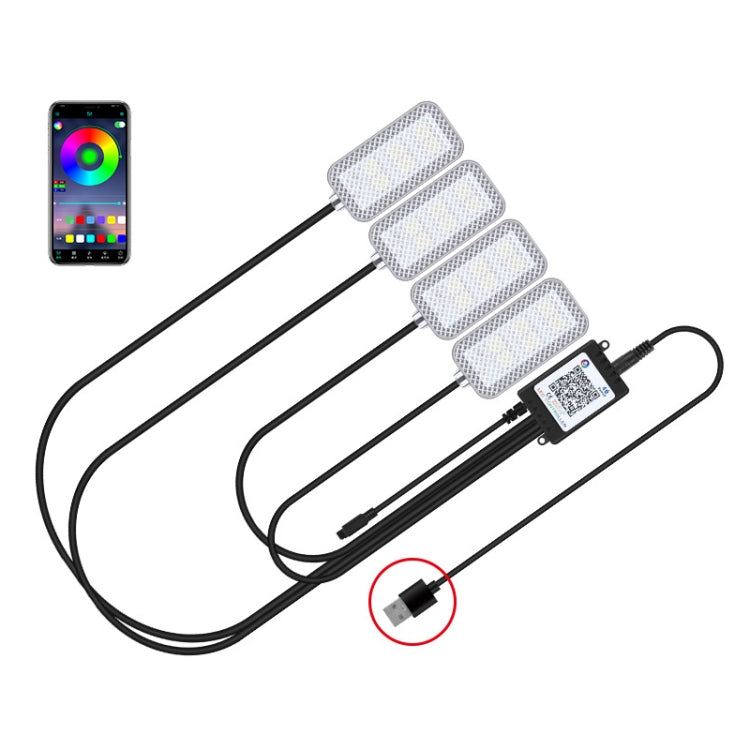 Luce per atmosfera ritmica musicale per auto a controllo vocale a LED a otto colori, 5V USB Remote Control, 5V USB APP, 5V USB APP + Remote Control, 5V USB With Switch Remote Control, 5V USB With Switch APP, 5V USB With Switch APP + Remote Control     ...
