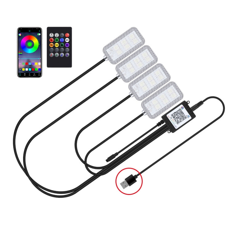 Luce per atmosfera ritmica musicale per auto a controllo vocale a LED a otto colori, 5V USB Remote Control, 5V USB APP, 5V USB APP + Remote Control, 5V USB With Switch Remote Control, 5V USB With Switch APP, 5V USB With Switch APP + Remote Control     ...