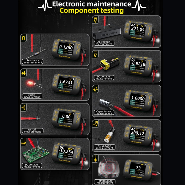 Multimetro digitale portatile con schermo TFT 2,8 pollici