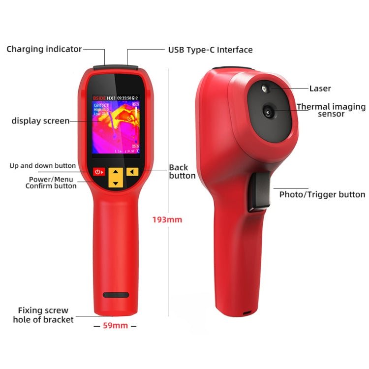 Dispositivo di imaging termico portatile Termometro HX1