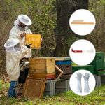 Set per apicoltura 4 in 1, abbigliamento anti-api + raschietto + spazzola per api + guanti anti-api