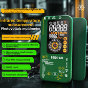 Multimetro PV intelligente con schermo colorato Termometro a infrarossi, V30 (Green)