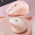 Mouse wireless Inphic DR801 2.4G+Bluetooth 5.0/4.0 USB Tri-Mode Mute Ricaricabile Ragazze Ufficio Casa Gaming Mouse