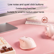 Mouse wireless Inphic DR801 2.4G+Bluetooth 5.0/4.0 USB Tri-Mode Mute Ricaricabile Ragazze Ufficio Casa Gaming Mouse