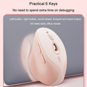 Mouse wireless Inphic DR801 2.4G+Bluetooth 5.0/4.0 USB Tri-Mode Mute Ricaricabile Ragazze Ufficio Casa Gaming Mouse