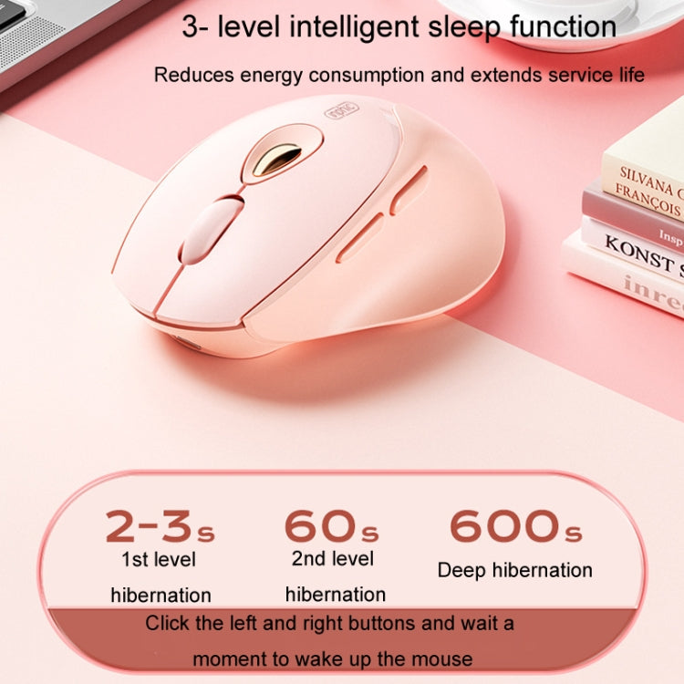 Mouse wireless Inphic DR801 2.4G+Bluetooth 5.0/4.0 USB Tri-Mode Mute Ricaricabile Ragazze Ufficio Casa Gaming Mouse