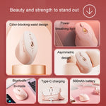 Mouse wireless Inphic DR801 2.4G+Bluetooth 5.0/4.0 USB Tri-Mode Mute Ricaricabile Ragazze Ufficio Casa Gaming Mouse