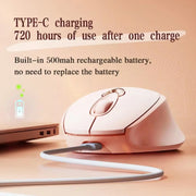 Mouse wireless Inphic M8P 2.4G USB Mute Charging Mouse ergonomico portatile per ufficio con display di alimentazione per ragazze