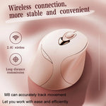Mouse wireless Inphic M8P 2.4G USB Mute Charging Mouse ergonomico portatile per ufficio con display di alimentazione per ragazze