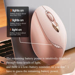 Mouse wireless Inphic M8P 2.4G USB Mute Charging Mouse ergonomico portatile per ufficio con display di alimentazione per ragazze