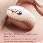 Mouse wireless Inphic M8P 2.4G USB Mute Charging Mouse ergonomico portatile per ufficio con display di alimentazione per ragazze