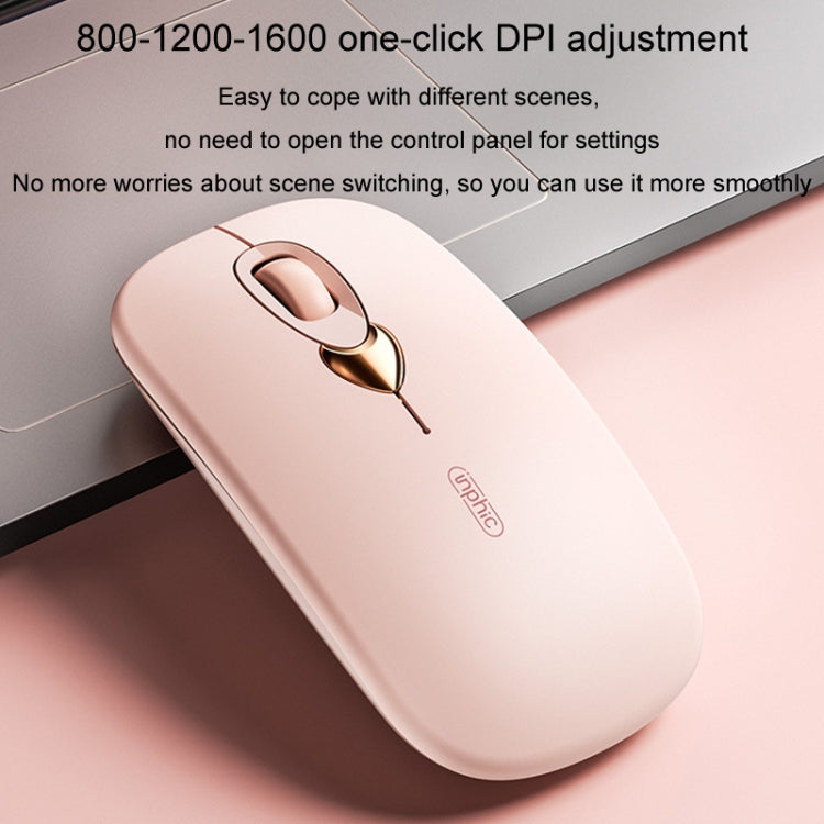 Mouse Bluetooth Inphic Q8 Gen 2 Wireless Silenzioso Ricarica Ufficio Business Ragazze Laptop Mouse