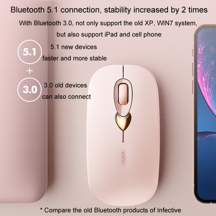Mouse Bluetooth Inphic Q8 Gen 2 Wireless Silenzioso Ricarica Ufficio Business Ragazze Laptop Mouse
