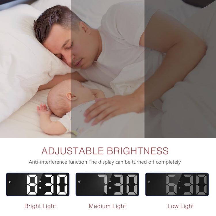 JX012 Orologio elettronico LED multifunzionale Batteria Plug-in Sveglia da comodino a doppio scopo