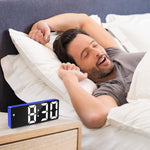 JX012 Orologio elettronico LED multifunzionale Batteria Plug-in Sveglia da comodino a doppio scopo