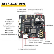 Modulo ricevitore audio Bluetooth 5.0 fai da te PRO Scheda decodifica Bluetooth MP3 Scheda amplificatore audio per altoparlanti per auto 4.1, Bluetooth 5.0 Audio Receiver Module