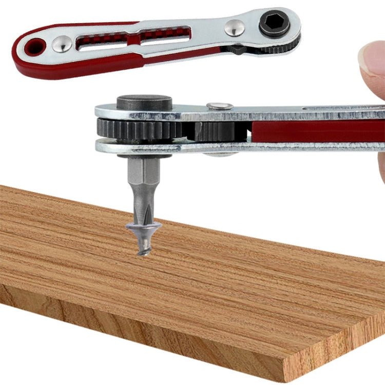 Mini chiave a cricchetto bidirezionale, chiave a bussola manuale multiuso a testa piatta