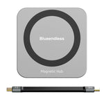 Blueendless HUB magnetico 8 in 1 con custodia M.2 NVMe/SATA SSD (HDMI+PD100W+USB-C/Type-C 3.2+USB-A 3.2+SD+TF+AUX), MC906